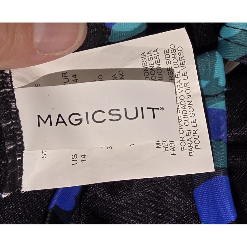 Magicsuit Slimming One Piece Swimsuit Blue Animals Print Bathing‎ Suit Size 14 - Picture 5 of 7